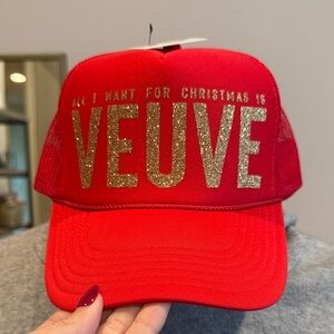 Red Veuve Christmas Hat